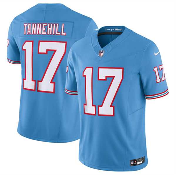Men's Tennessee Titans #17 Ryan Tannehill Light Blue 2023 F.U.S.E. Vapor Limited Throwback Stitched Football Jersey,We sell and wholesale Men's Tennessee Titans #17 Ryan Tannehill Light Blue 2023 F.U.S.E. Vapor Limited Throwback Stitched Football Jersey on line form chian!